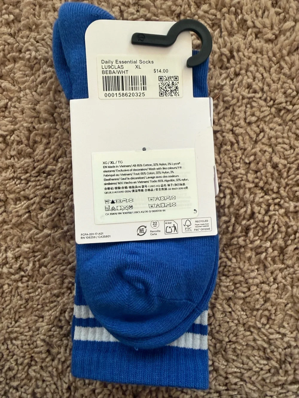 lululemon athletica Beach Ball Crew Socks with White Stripe